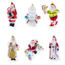 Firefighter Santa with Extinguisher Glass Christmas Ornament