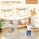 Sensory Table and Chair Set for Kids 2-8 with Foldable Bins-Natural