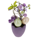 Set of 4 Colorful Spring Flowers with Easter Eggs 7 Inches