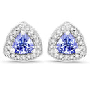 3.22 Carat Genuine Tanzanite & White Topaz .925 Sterling Silver Ring