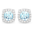 4.62 Carat Genuine Blue Topaz and White Topaz .925 Sterling Silver 3 Piece Jewelry Set (Ring, Earrings, and Pendant w/ Chain)