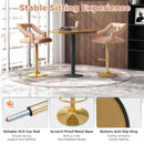 Set of 2 Bar Chairs with Footrest and 2-Layer Electroplated Metal Base