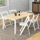 Set of 4 Dining Chairs Foldable Kitchen Chair with Rubber Wood Legs and Padded Seat