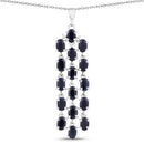 7.68 Carat Genuine Blue Sapphire .925 Sterling Silver Pendant