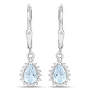 2.00 Carat Genuine Blue Topaz and White Topaz .925 Sterling Silver Jewelry Set