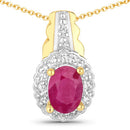 1.94 Carat Genuine Johnson Ruby and White Topaz .925 Sterling Silver Jewelry Set