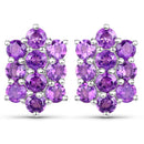 6.80 Carat Genuine Amethyst .925 Sterling Silver 3 Piece Jewelry Set (Ring, Earrings, and Pendant w/ Chain)