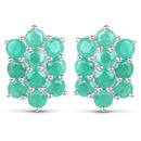 6.60 Carat Genuine Emerald .925 Sterling Silver 3 Piece Jewelry Set (Ring, Earrings, and Pendant w/ Chain)