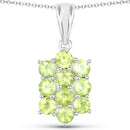 6.80 Carat Genuine Peridot .925 Sterling Silver 3 Piece Jewelry Set (Ring, Earrings, and Pendant w/ Chain)