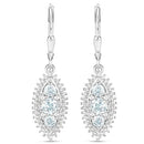 4.50 Carat Genuine Blue Topaz and White Topaz .925 Sterling Silver 3 Piece Jewelry Set (Ring, Earrings, and Pendant w/ Chain)