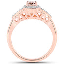 1.98 Carat Genuine Morganite and White Topaz .925 Sterling Silver 3 Piece Jewelry Set (Ring, Earrings, and Pendant w/ Chain)