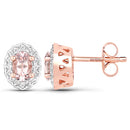 1.98 Carat Genuine Morganite and White Topaz .925 Sterling Silver 3 Piece Jewelry Set (Ring, Earrings, and Pendant w/ Chain)