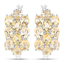 8.32 Carat Genuine Citrine .925 Sterling Silver 3 Piece Jewelry Set (Ring, Earrings, and Pendant w/ Chain)