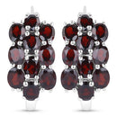 10.40 Carat Genuine Garnet .925 Sterling Silver 3 Piece Jewelry Set (Ring, Earrings, and Pendant w/ Chain)