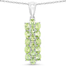 8.84 Carat Genuine Peridot .925 Sterling Silver 3 Piece Jewelry Set (Ring, Earrings, and Pendant w/ Chain)