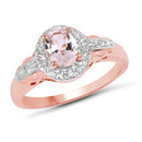 2.28 Carat Genuine Morganite and White Topaz .925 Sterling Silver 3 Piece Jewelry Set (Ring, Earrings, and Pendant w/ Chain)