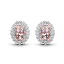 2.28 Carat Genuine Morganite and White Topaz .925 Sterling Silver 3 Piece Jewelry Set (Ring, Earrings, and Pendant w/ Chain)