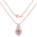 2.28 Carat Genuine Morganite and White Topaz .925 Sterling Silver 3 Piece Jewelry Set (Ring, Earrings, and Pendant w/ Chain)