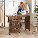 Folding Sewing Craft Table Shelf Storage Cabinet Home Furniture