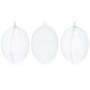 Set of 3 Clear Plastic Egg Ornaments 4.35 Inches (100 mm)
