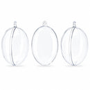 Set of 3 Clear Plastic Egg Ornaments 4.35 Inches (100 mm)