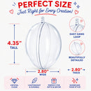 Set of 3 Clear Plastic Egg Ornaments 4.35 Inches (100 mm)
