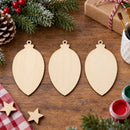 3 Egg Christmas Ornaments Unfinished Wooden Shapes Craft Cutouts DIY Unpainted 3D Plaques 4 Inches