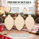 3 Egg Christmas Ornaments Unfinished Wooden Shapes Craft Cutouts DIY Unpainted 3D Plaques 4 Inches