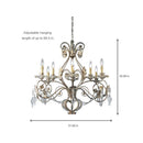 Hampton Bay Allure 8-Light 88-1/2 in. Hanging Silver and Gold Chandelier
