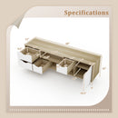 TV Stand for TVs up to 55” Television Cabinet w/ 4 Drawers & 2 Open Shelves-Oak