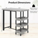 43.5 Inch Outdoor Bar Table with Tempered Glass Top