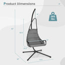 Hanging Chair with Stand and Extra Large Padded Seat-Gray