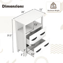 24 Inch Floor Cabinet with 2 Open Compartments and 2 Drawers-White