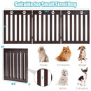 24 Inch Folding Wooden Freestanding Dog Gate with 360° Flexible Hinge for Pet