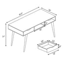 Stylish Computer Desk Workstation with 2 Drawers and Solid Wood Legs