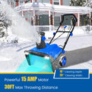 20 Inch 120V 15Amp Electric Snow Thrower with 180° Rotatable Chute
