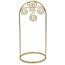 Arched Swirls Gold Tone Metal Ornament Stand Holder Display 7.75 Inches