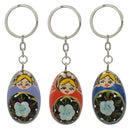 Set of 3 Metal Nesting Dolls Key Chains