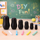 Set of 6 Reusable Chalkboard Matryoshka Nesting Figurines Set with Chalk Creative DIY Drawing Gift Set
