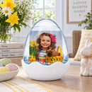 Egg-Shaped Water Globe Picture Frame with LED Light and Musical Bliss