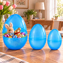 Set of 3 Jumbo Large Size Giant Fillable Plastic Easter Eggs 10 Inches