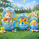 Set of 3 Jumbo Large Size Giant Fillable Plastic Easter Eggs 10 Inches