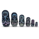Set of 6 Chalkboard Plastic Nesting Dolls with Color Chalks Reusable DIY Drawing Matryoshka Craft Kit