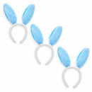 Set of 3 Costume Bunny Ear Headbands in Bright Blue, Each 11.7 Inches