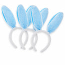 Set of 3 Costume Bunny Ear Headbands in Bright Blue, Each 11.7 Inches