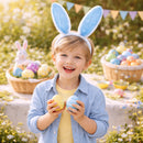 Set of 3 Costume Bunny Ear Headbands in Bright Blue, Each 11.7 Inches