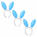 Set of 3 Blue Bunny Ear Headbands - Easter Costume Accessory 11.7 Inches