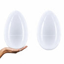 Set of 2 White Large Jumbo Giant Fillable Plastic Easter Eggs 10 Inches