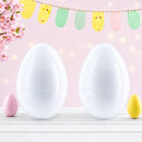 Set of 2 White Large Jumbo Giant Fillable Plastic Easter Eggs 10 Inches