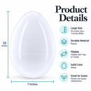 Set of 2 White Large Jumbo Giant Fillable Plastic Easter Eggs 10 Inches